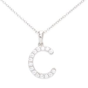 Gianni Argento Silver Initial Pendant Necklace - C