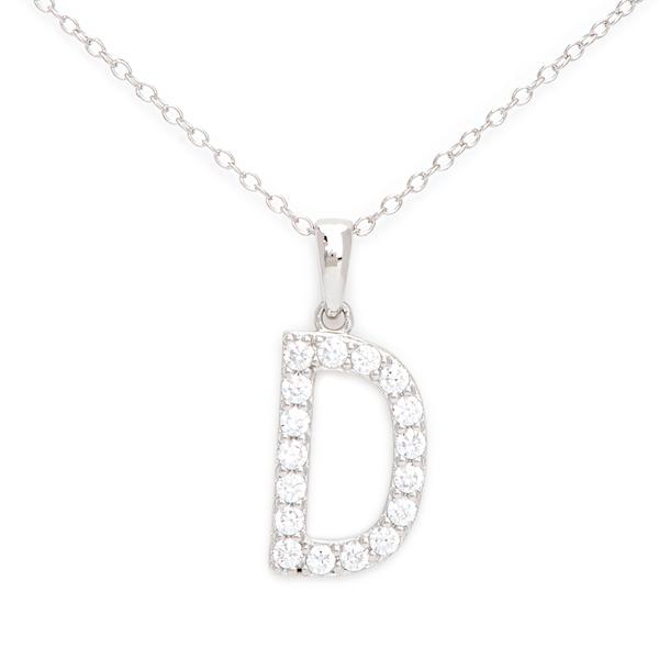 Gianni Argento Silver Initial Pendant Necklace - D