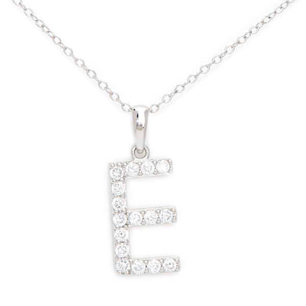 Gianni Argento Silver Initial Pendant Necklace - E