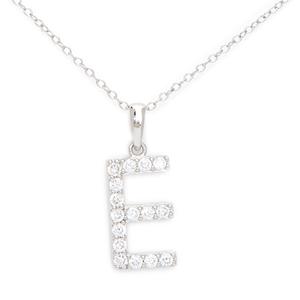 Gianni Argento Silver Initial Pendant Necklace - E