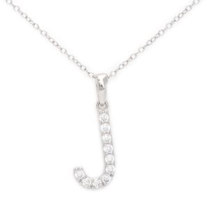 Gianni Argento Silver Initial Pendant Necklace - J