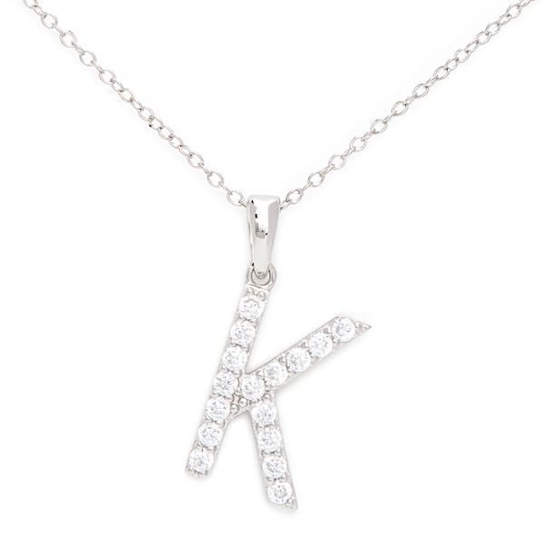 Gianni Argento Silver Initial Pendant Necklace - K