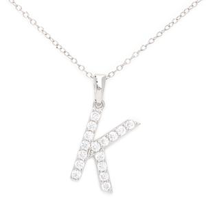 Gianni Argento Silver Initial Pendant Necklace - K