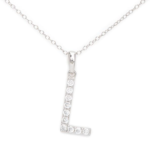 Gianni Argento Silver Initial Pendant Necklace - L