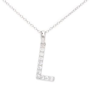 Gianni Argento Silver Initial Pendant Necklace - L