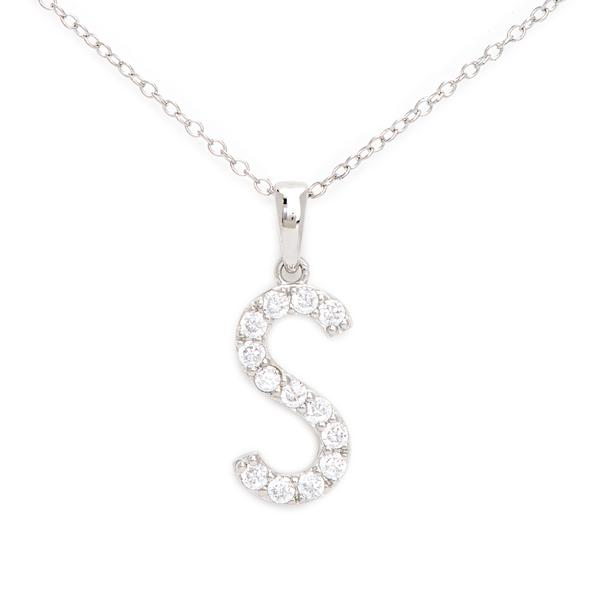 Gianni Argento Silver Initial Pendant Necklace - S