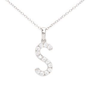 Gianni Argento Silver Initial Pendant Necklace - S