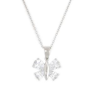 Sterling Silver CZ Butterfly Pendant