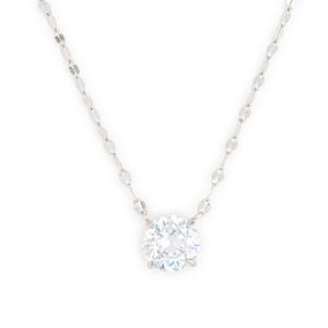 Sterling Silver CZ Solitaire Pendant Necklace