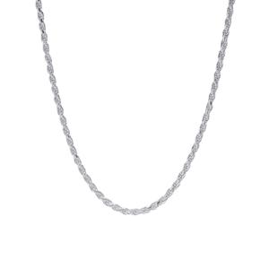 Sterling Silver DC Rope 20in. Chain Necklace