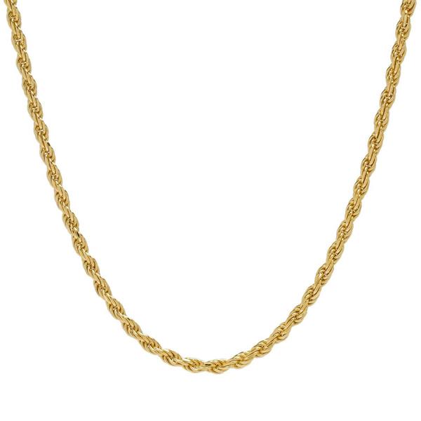 14kt. Gold over Sterling Silver Diamond Cut Rope Chain Necklace