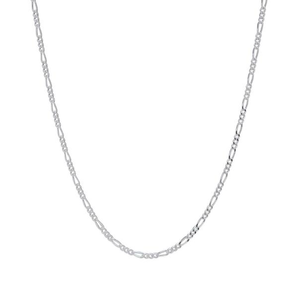 Sterling Silver Figaro 18in. Chain Necklace