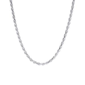 Sterling Silver DC Rope 18in. Chain Necklace