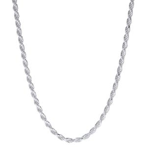 Sterling Silver Diamond Cut Rope Chain Necklace