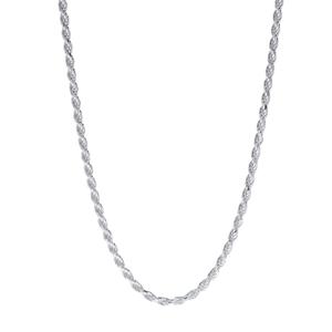 Sterling Silver DC Rope 24in. Chain Necklace