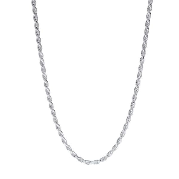 Sterling Silver DC Rope 24in. Chain Necklace