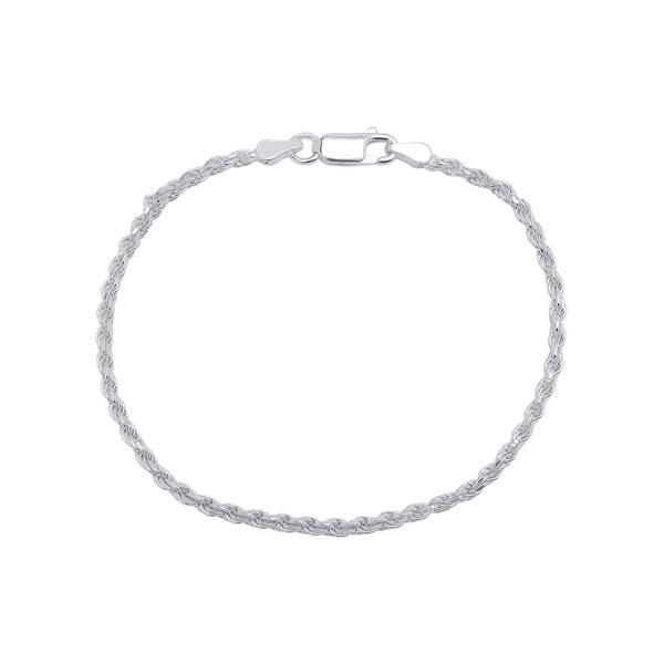 Sterling Silver DC Rope 7in. Chain Bracelet