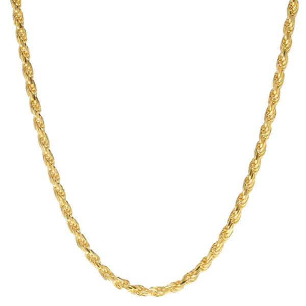 14kt. Gold over Sterling Silver Diamond Cut Rope Chain Necklace