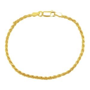 Gold Over Sterling Silver Diamond Cut Chain Bracelet
