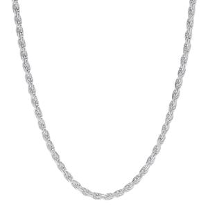 Sterling Silver Diamond Cut 18in. Rope Chain Necklace