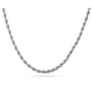 Sterling Silver DC Rope 22in. Chain Necklace