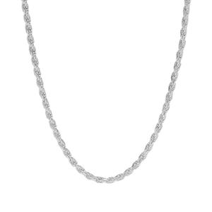 Sterling Silver DC Rope 24in. Chain Necklace