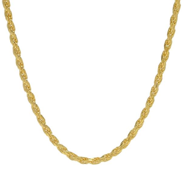 14kt. Gold over Sterling Silver Diamond Cut Rope Chain Necklace