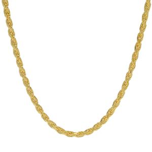 14kt. Gold over Sterling Silver Diamond Cut Rope Chain Necklace