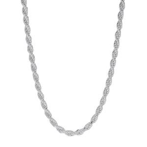Sterling Silver DC Rope 22in. Chain Necklace