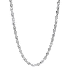 Sterling Silver Diamond Cut 30in. Rope Chain Necklace