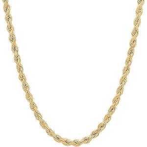 14kt. Over Sterling Silver DC Rope 18in. Chain Necklace
