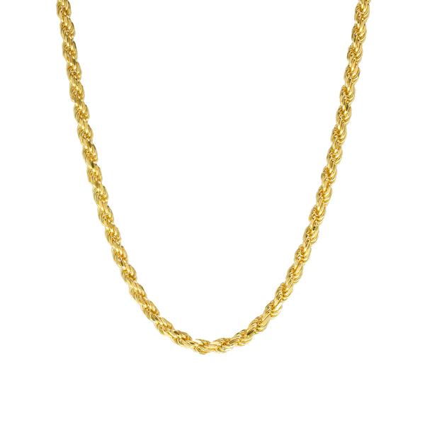 14kt. Over Sterling Silver Dc Rope 20in. Chain Necklace