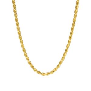 14kt. Over Sterling Silver Dc Rope 20in. Chain Necklace