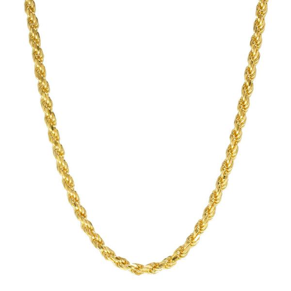 14kt. Gold over Sterling Silver Diamond Cut Rope Chain Necklace