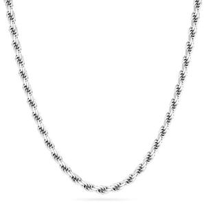 Sterling Silver DC Rope 20in. Chain Necklace