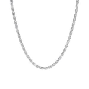 Sterling Silver DC Rope 22in. Chain Necklace