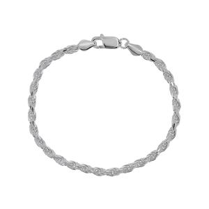 Sterling Silver DC Rope 8in. Chain Bracelet