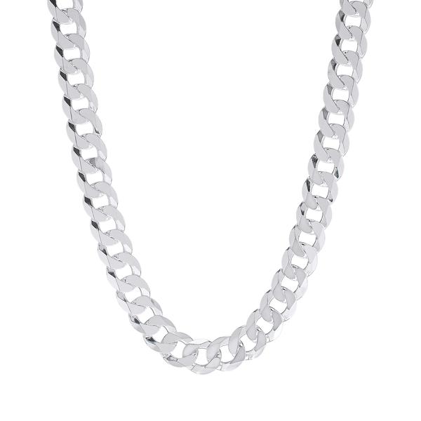 Sterling Silver DC Flat Curb 22in. Chain Necklace