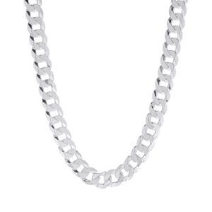 Sterling Silver DC Flat Curb 22in. Chain Necklace