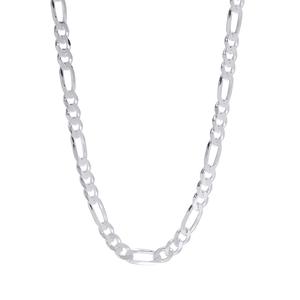 Sterling Silver DC Flat Figaro 22in. Chain Necklace