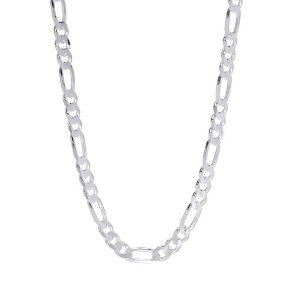 Sterling Silver DC Flat Figaro 22in. Chain Necklace