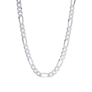 Sterling Silver DC Flat Figaro 30in. Chain Necklace