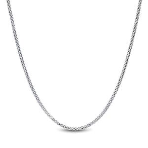 Sterling Silver Mini Popcorn Adjustable 20in. Chain Necklace