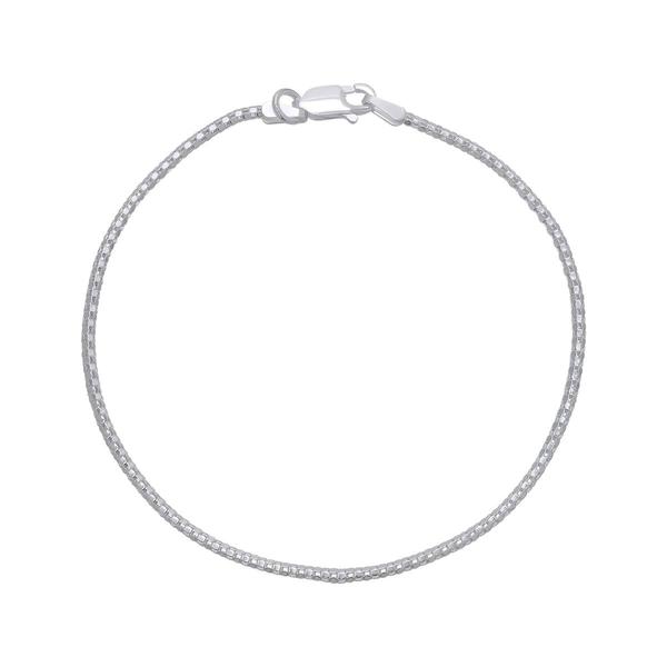 Sterling Silver Mini DC Popcorn 7.25in. Chain Bracelet