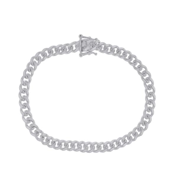 Sterling Silver Cuban Miami 8.5in. Chain Bracelet