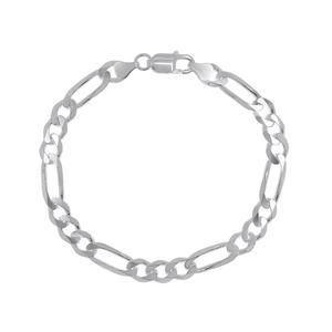 Sterling Silver Figaro 9in. Chain Bracelet