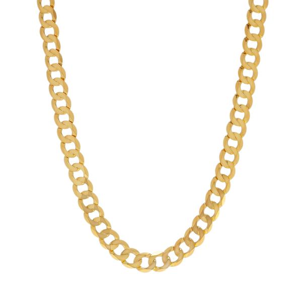 14kt. Over Sterling Silver Curb Link 22in. Chain Necklace