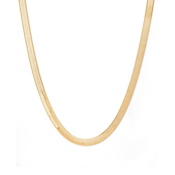 14kt. Gold Sterling Silver Herringbone 20in. Chain Necklace