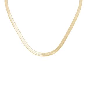 14kt. Gold Sterling Silver Herringbone 18in. Chain Necklace