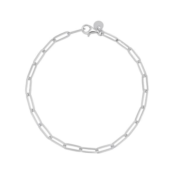 Sterling Silver Mini Paperclip 7.25in. Chain Bracelet